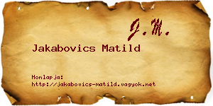 Jakabovics Matild névjegykártya